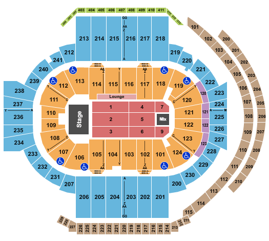 PeoplesBank Arena Andrea Bocelli Seating Chart